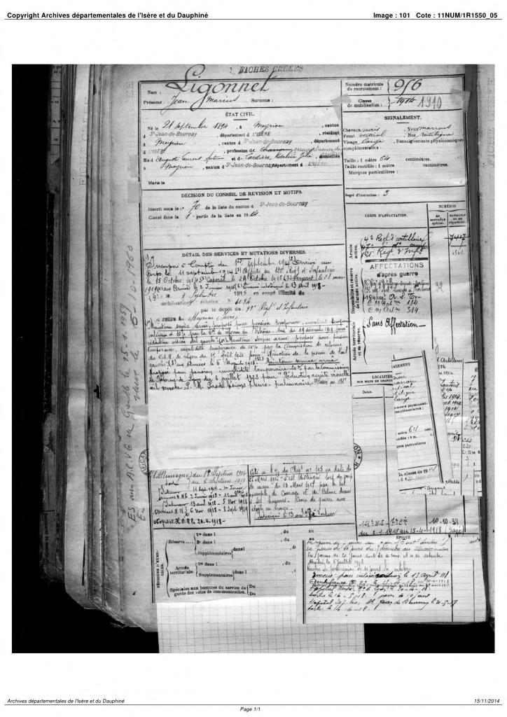 matricule militaire 3